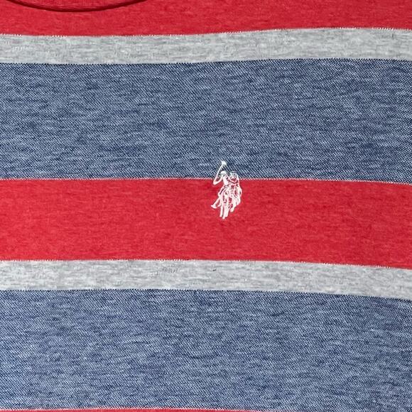 Vintage Polo Assn Short Sleeve Crew Neck Pullover Shirt Gray Red Men’s Size XL - Picture 4 of 8